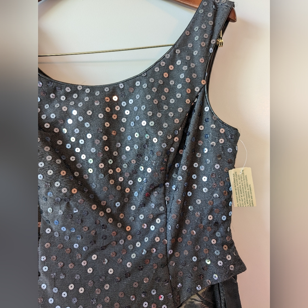 NWT Vintage JS Collections Silver Gray Gown Sequins - Picture 13 of 16